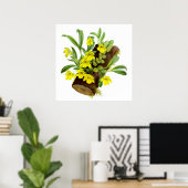gele orchidebloem poster (Thuiskantoor)