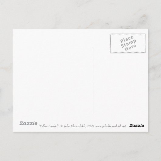 Gele orchidebloemen, pasteelschilderende Florale k Briefkaart (Achterkant)