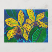Gele orchidebloemen, pasteelschilderende Florale k Briefkaart (Voorkant)