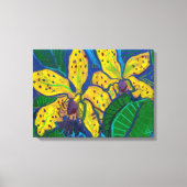 Gele orchidebloemen, pasteelschilderende Florale k Canvas Afdruk (Voorkant)