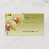 gele orchidebloemen visitekaartje (Achterkant)