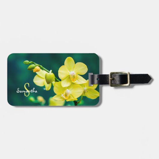 Gele Orchidee Bagagelabel (Voorkant horizontaal)