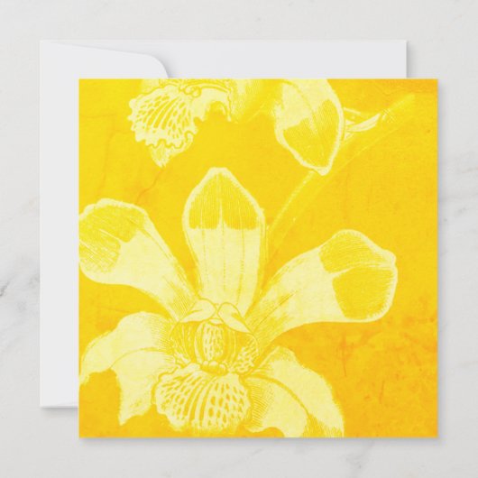 Gele Orchidee begrafenis bedankkaart Kaart (Achterkant)