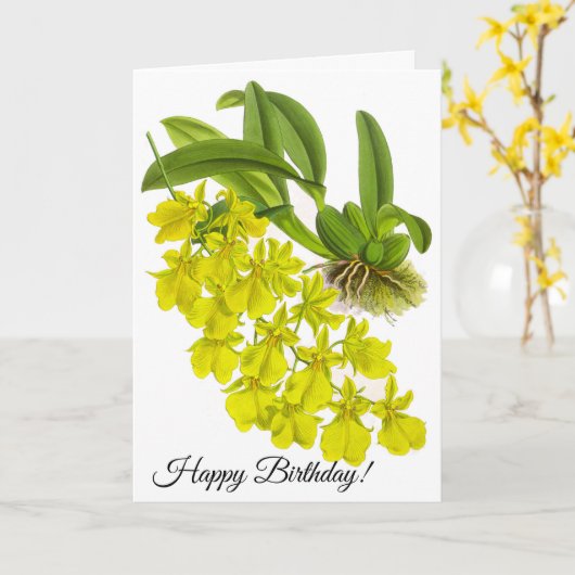 Gele Orchidee Bloem Aangepaste Kaart (Gele Bloem)