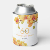 Gele Orchidee Bloem Botanische Verjaardag Blikjeskoeler (Blikje Voorkant)