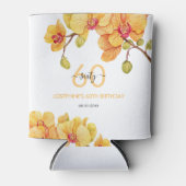 Gele Orchidee Bloem Botanische Verjaardag Blikjeskoeler (Voorkant)