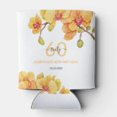 Gele Orchidee Bloem Botanische Verjaardag Blikjeskoeler (Achterkant)