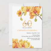 Gele Orchidee Bloem Botanische Verjaardag Kaart (Voorkant)