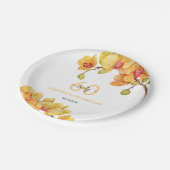 Gele Orchidee Bloem Botanische Verjaardag Papieren Bordje (Gekanteld)