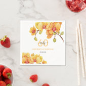 Gele Orchidee Bloem Botanische Verjaardag Servet (Insitu)