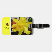 Gele Orchidee Bloem Reizen Bagagelabel (Voorkant horizontaal)
