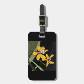 Gele Orchidee Bloem Tropisch Botanisch Bagagelabel (Voorkant verticaal)