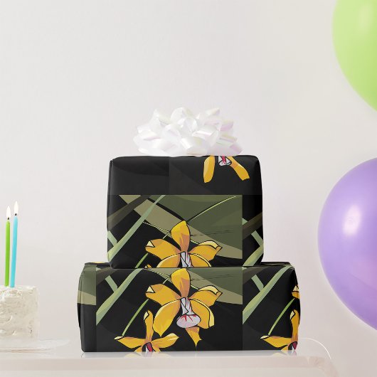 Gele Orchidee Bloem Tropisch Botanisch Cadeaupapier