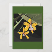 Gele Orchidee Bloem Tropisch Botanisch Kaart (Voorkant)