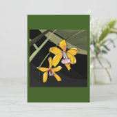 Gele Orchidee Bloem Tropisch Botanisch Kaart (Staand voorkant)