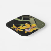 Gele Orchidee Bloem Tropisch Botanisch Papieren Bordje (Gebogen)