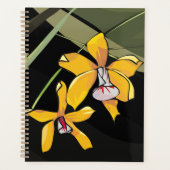 Gele Orchidee Bloem Tropisch Botanisch Planner (Voorkant)