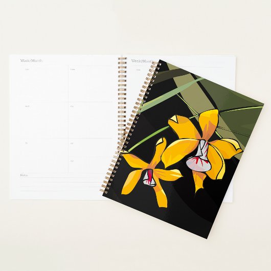 Gele Orchidee Bloem Tropische Botanische Planner