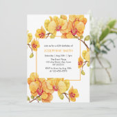 Gele Orchidee Bloem Voorjaarsbloesem Verjaardag Kaart (Staand voorkant)