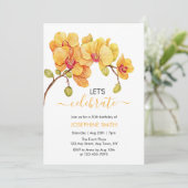 Gele Orchidee Bloesem Bloesem 50ste Verjaardag Kaart (Staand voorkant)