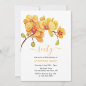 Gele Orchidee Bloesem Bloesem 60ste Verjaardag Kaart (Voorkant)