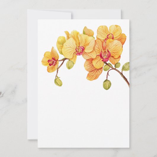 Gele Orchidee Bloesem Verrassing Verjaardag Kaart (Achterkant)