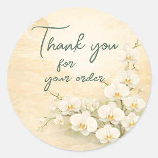 Gele orchidee Dank u voor uw bestelling Ronde Sticker