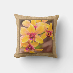 Gele Orchidee Hawaiiaanse Tropische Omkeerbare Bui Buitenkussen