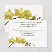 Gele Orchidee Huwelijks Antwoordkaart RSVP Kaartje (Voorkant / Achterkant)