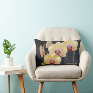 Gele orchidee kussen