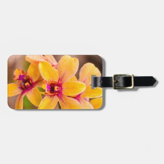 Gele orchidee, Lawai, Kauai, Hawaii Bagagelabel (Voorkant horizontaal)