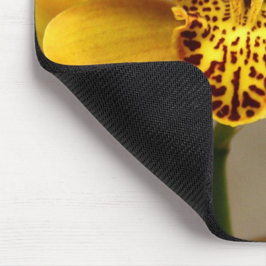 Gele orchidee mousepad muismat (Hoek)