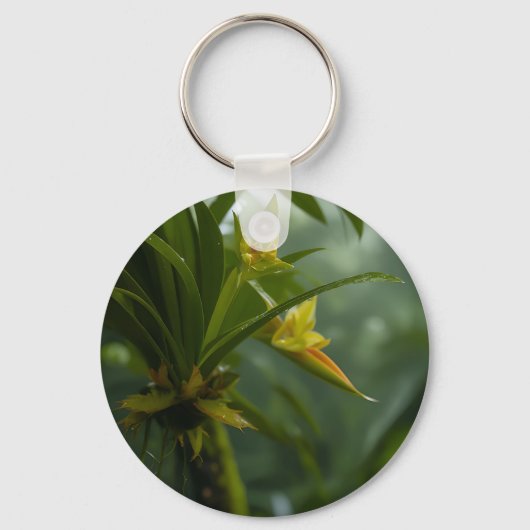 Gele Orchidee Regenwoud Sleutelhanger (Voorkant)