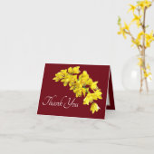 Gele orchidee rode achtergrond Dank u Kaart (Gele Bloem)