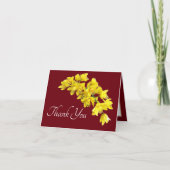 Gele orchidee rode achtergrond Dank u Kaart (Voorkant)