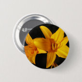 Gele orchidee ronde button 5,7 cm (Voorkant /achterkant)