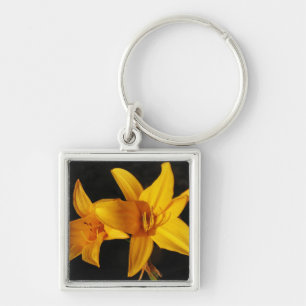 Gele orchidee sleutelhanger