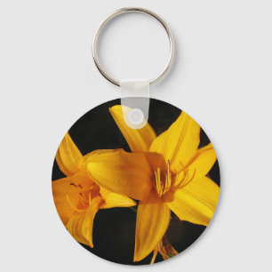 Gele orchidee sleutelhanger
