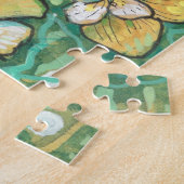 Gele orchidee Tropische bloemen Vloeiende kunst Legpuzzel (Zijkant)