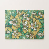 Gele orchidee Tropische bloemen Vloeiende kunst Legpuzzel (Horizontaal)