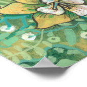 Gele orchidee Tropische bloemen Vloeiende kunst Poster (Hoek)