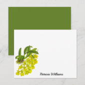 Gele orchidee ventilator persoonlijke notitiekaart notitiekaartje (Voorkant / Achterkant)