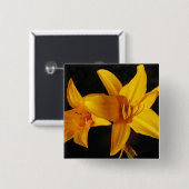 Gele orchidee vierkante button 5,1 cm (Voorkant /achterkant)