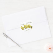 Gele Orchideeën Bruiloft Envelop Seal Sticker (Envelop)