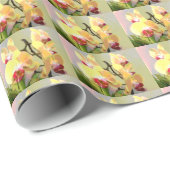 Gele orchideeën in de middagzon cadeaupapier (Rol Hoek)