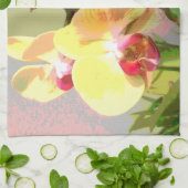 Gele orchideeën in de middagzon theedoek (Gevouwen)