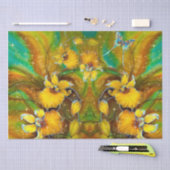 Gele orchideeën Magical Gold Sparkles Stars Green Tissuepapier (Craft)