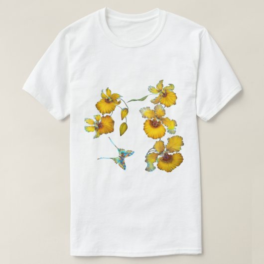 Gele orchideeën Transparante achtergrond T-shirt (Design voorkant)