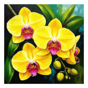 Gele Orchideeën voor Huisdecoratie & Cadeau Foto Afdruk