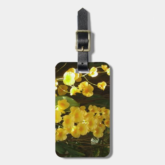Gele Orchids Tropische Bloemen Bagagelabel (Voorkant verticaal)